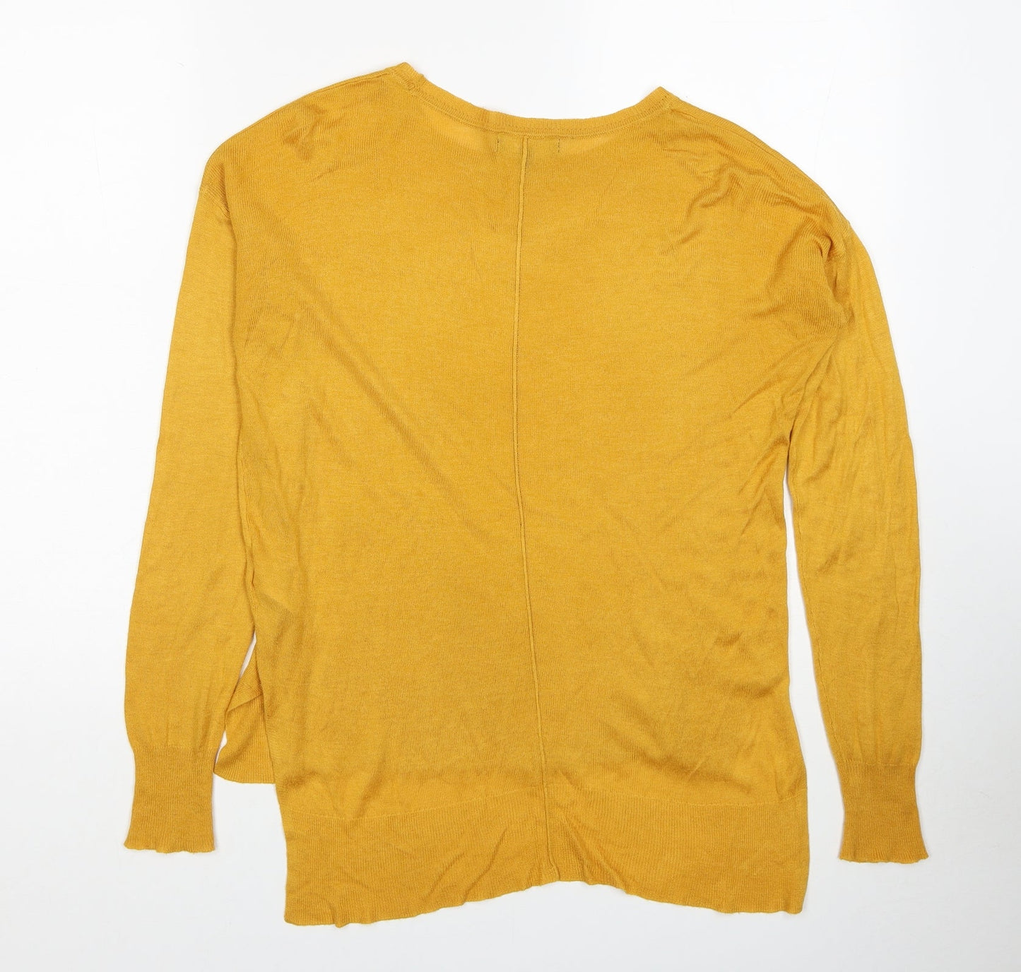 New Look Womens Yellow Boat Neck Acrylic Pullover Jumper Size 6