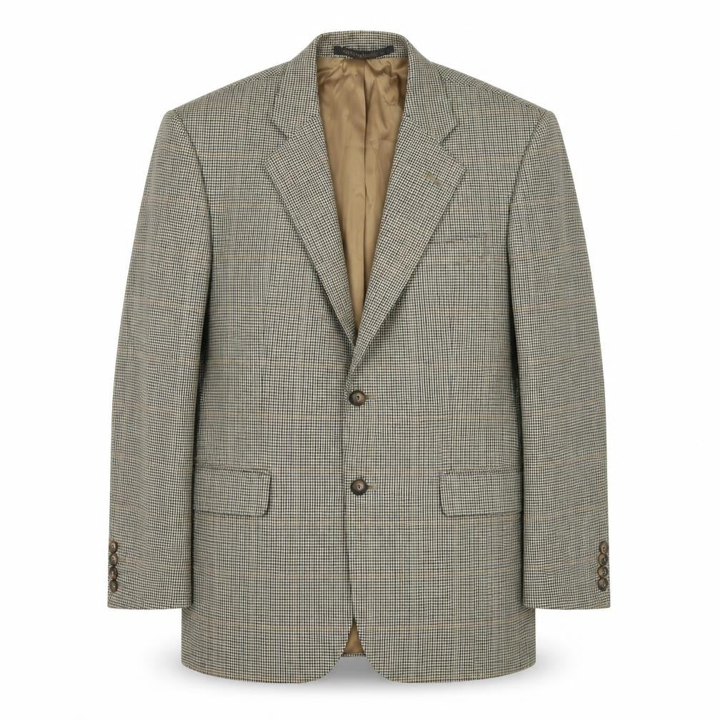 Marks and Spencer Mens Brown Plaid Wool Jacket Blazer Size 40 Regular