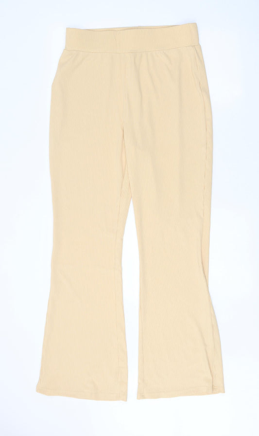 Preworn Womens Beige Polyester Trousers Size XL Regular