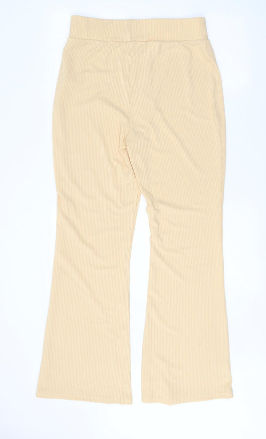 Preworn Womens Beige Polyester Trousers Size XL Regular