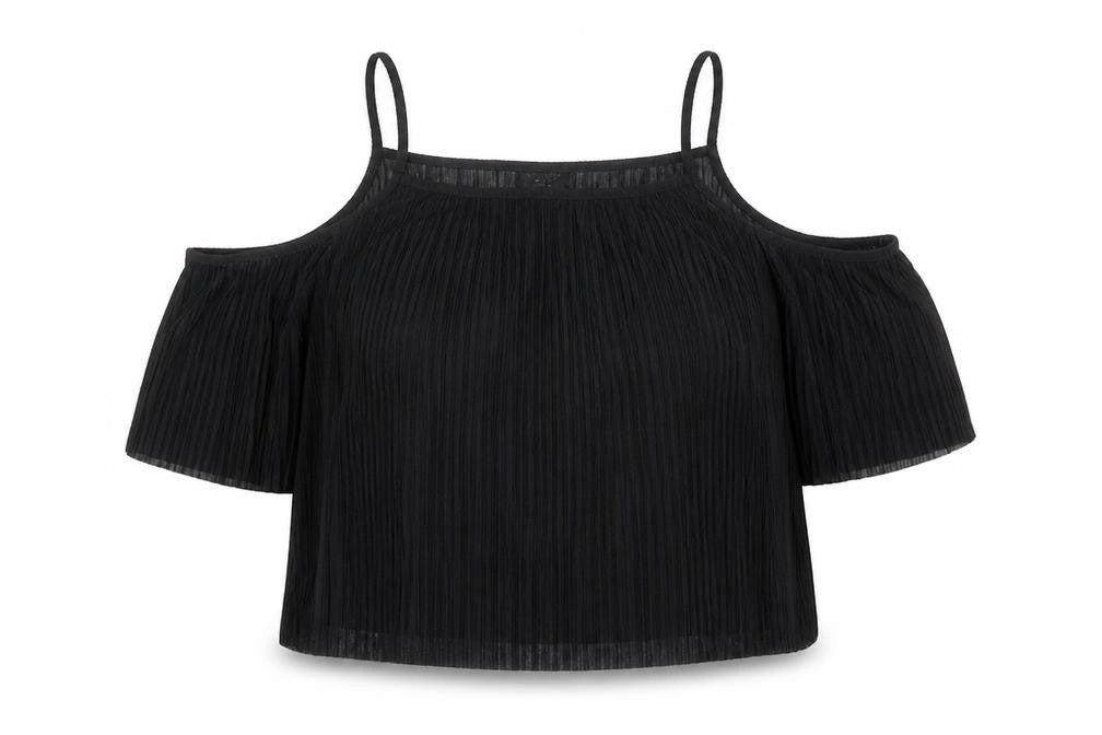 Topshop Womens Black Polyester Basic Blouse Size 12 Square Neck
