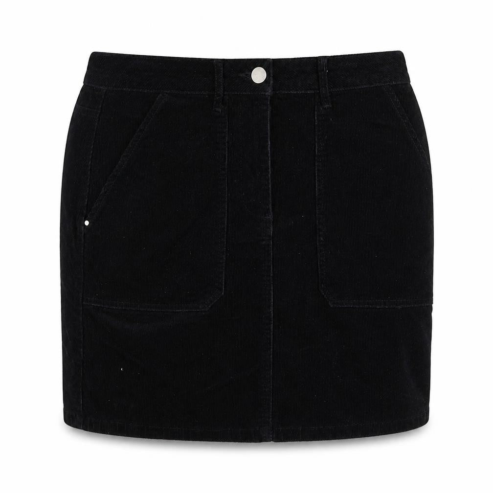 Dorothy Perkins Womens Black Cotton Straight & Pencil Skirt Size 12 Zip
