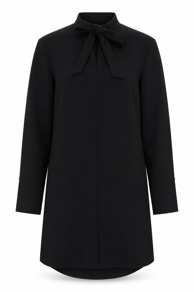 Marks and Spencer Womens Black Polyester A-Line Size 10 Mock Neck Tie