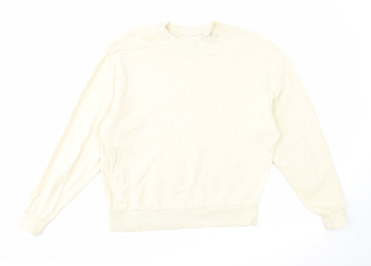 COLLUSION Mens Beige Cotton Pullover Sweatshirt Size XS