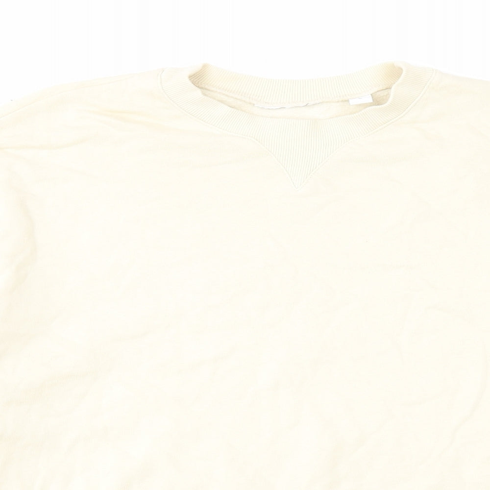 COLLUSION Mens Beige Cotton Pullover Sweatshirt Size XS