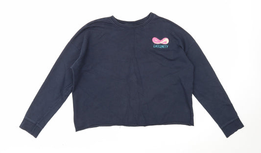 Sugar Dust Womens Blue Cotton Pullover Sweatshirt Size M Pullover