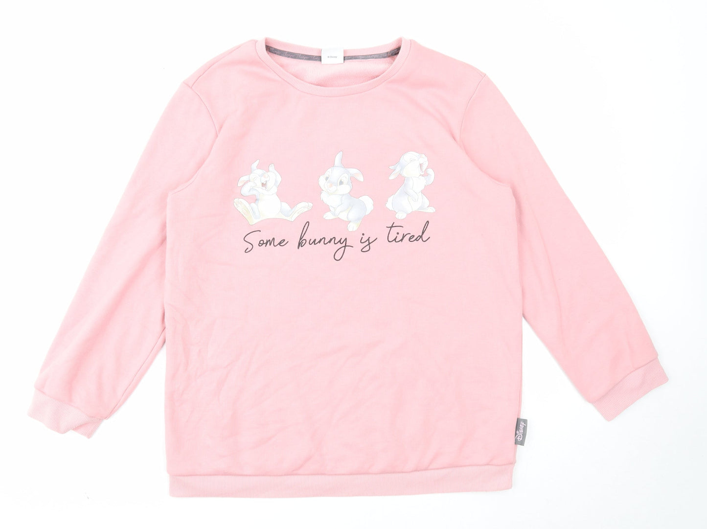 Disney Womens Pink Polyester Pullover Sweatshirt Size S Pullover - Some Bunny is Tired