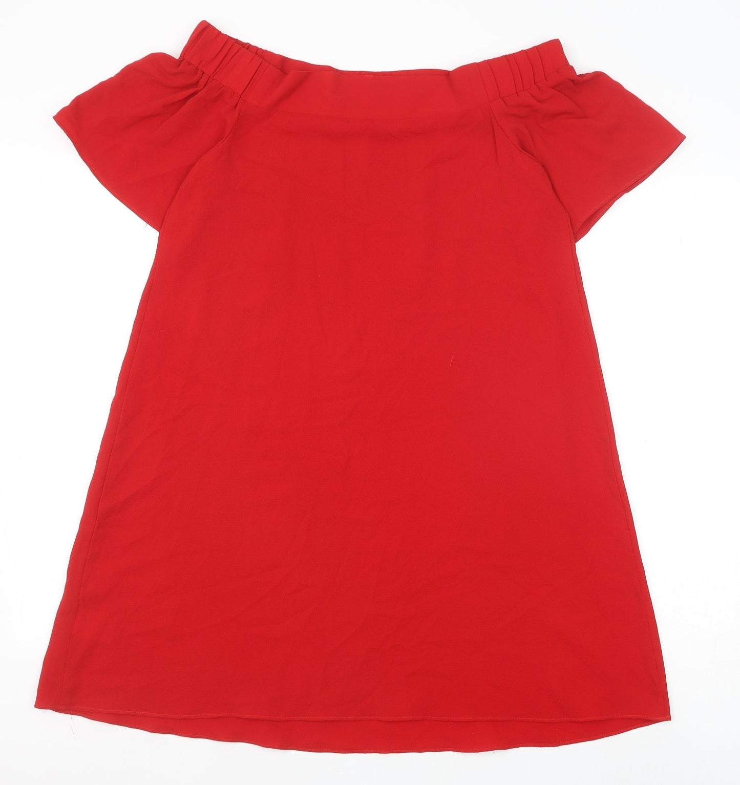 Stella Morgan Womens Red Polyester A-Line Size 10 Off the Shoulder Pullover