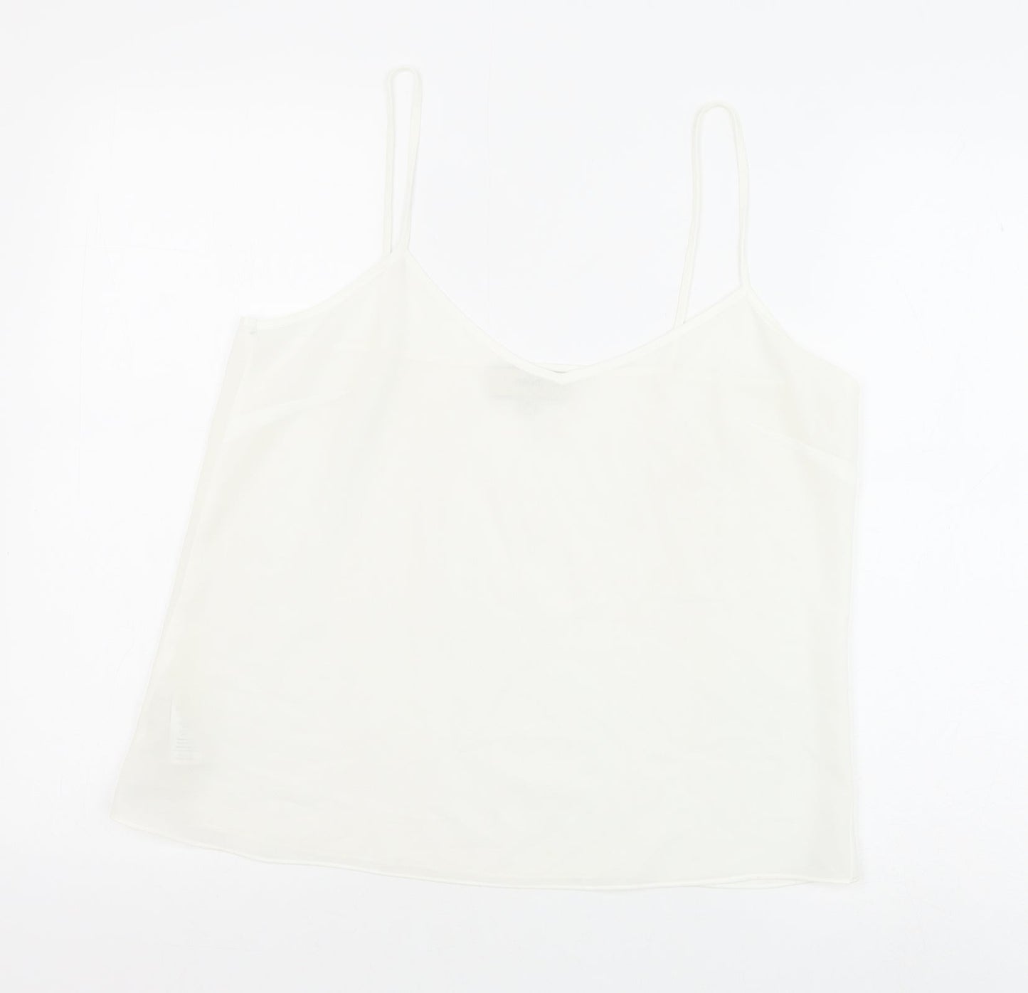 NEXT Womens White Polyester Basic Tank Size 12 V-Neck