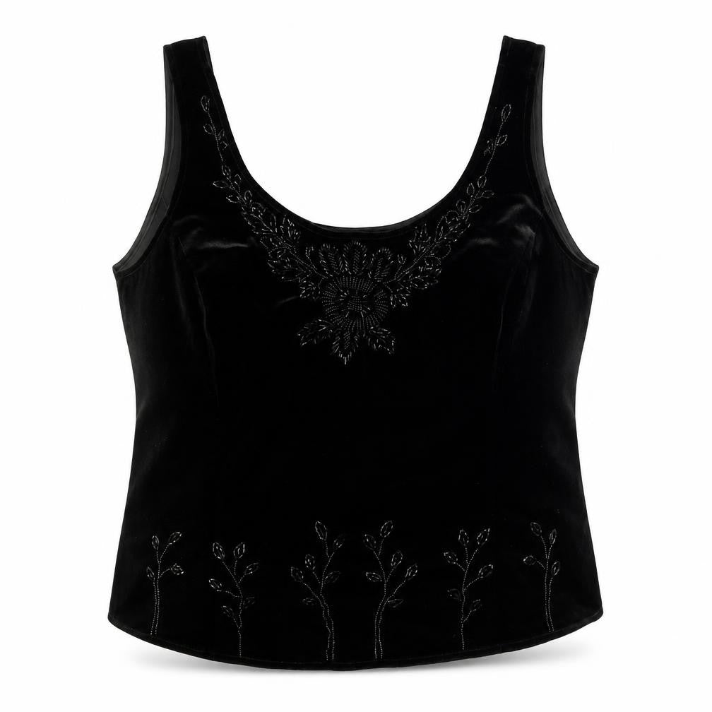 Marks and Spencer Womens Black Polyester Basic Tank Size 18 Round Neck