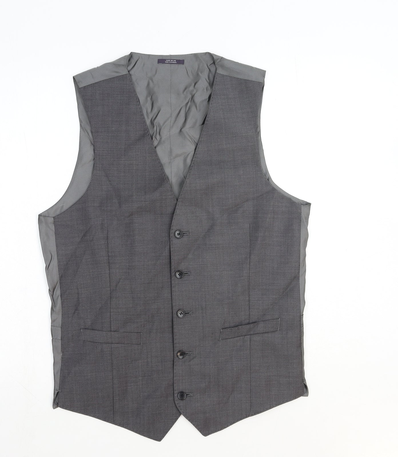 Marks and Spencer Mens Grey Polyester Jacket Suit Waistcoat Size M Regular