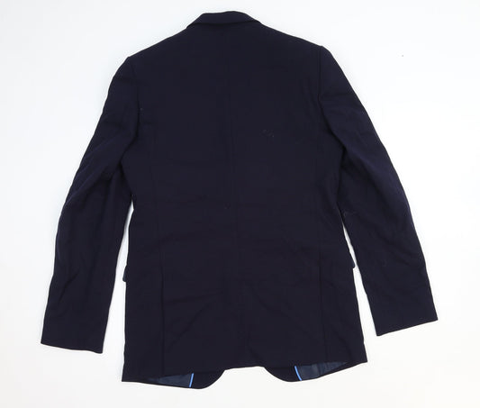 Marks and Spencer Mens Blue Paisley Wool Jacket Blazer Size XL Regular