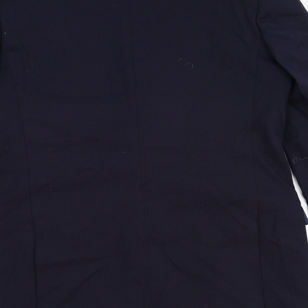 Marks and Spencer Mens Blue Paisley Wool Jacket Blazer Size XL Regular