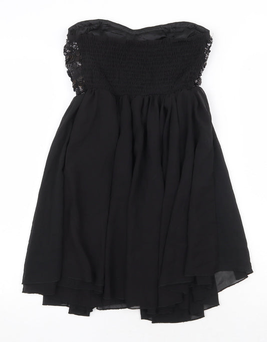 Panacher Womens Black Polyester Ball Gown Size M Sweetheart Pullover