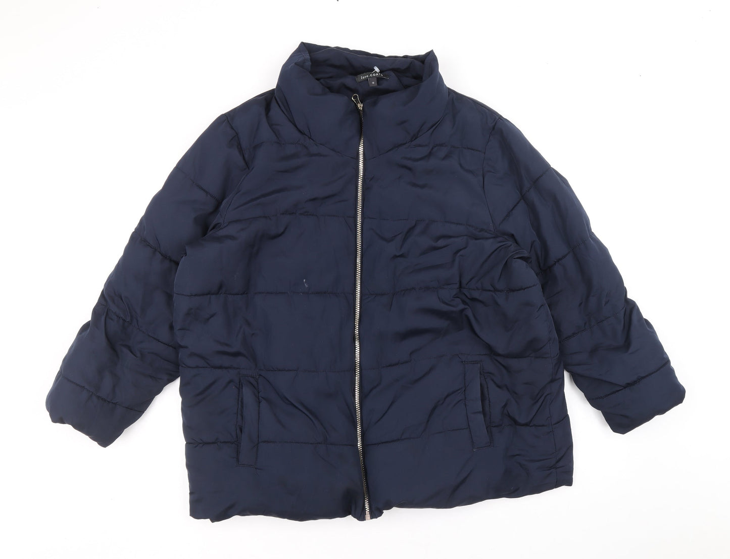 Love Coats Womens Blue Quilted Coat Size 18 Zip