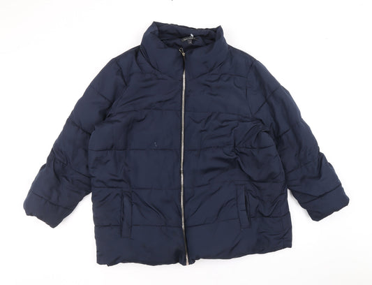 Love Coats Womens Blue Quilted Coat Size 18 Zip