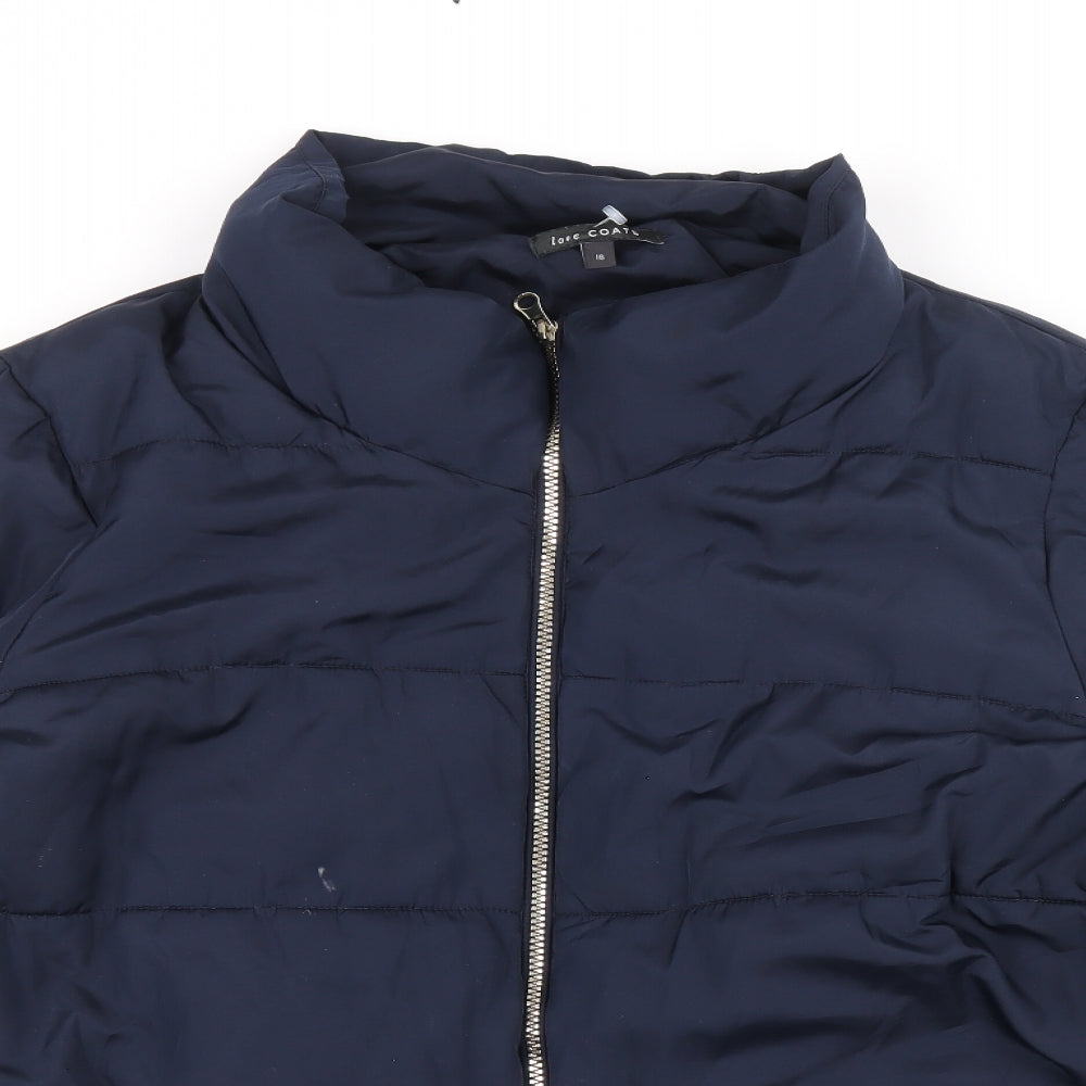 Love Coats Womens Blue Quilted Coat Size 18 Zip