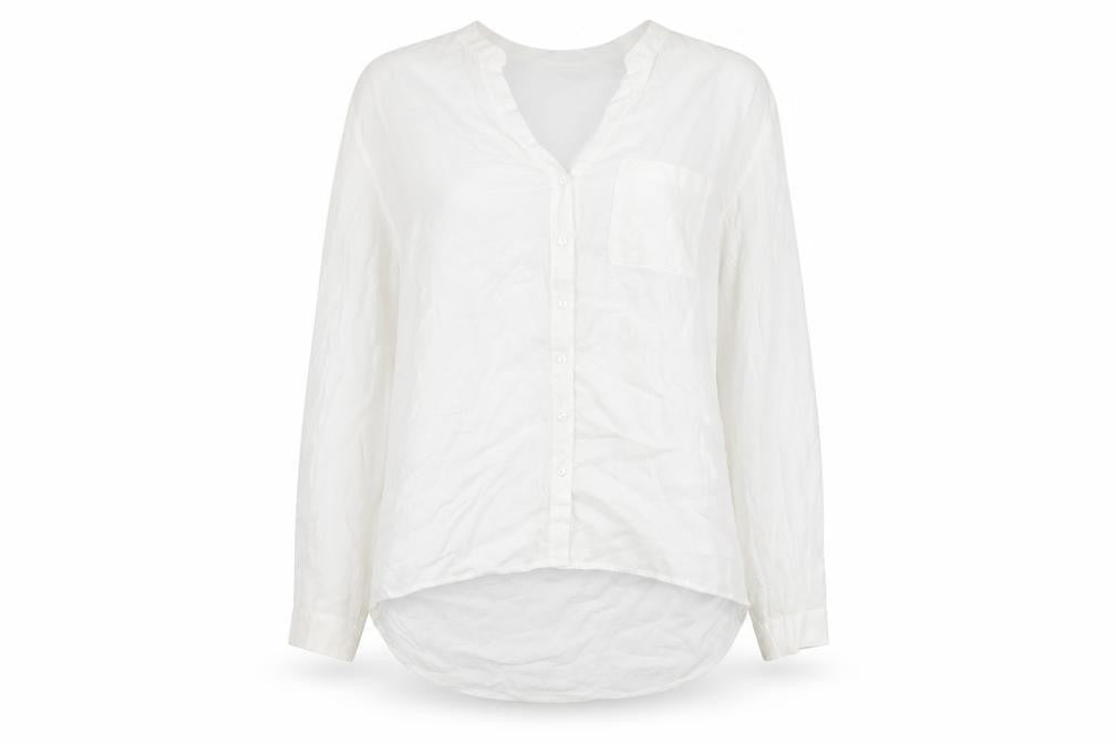 VERO MODA Womens White Viscose Basic Button-Up Size L V-Neck
