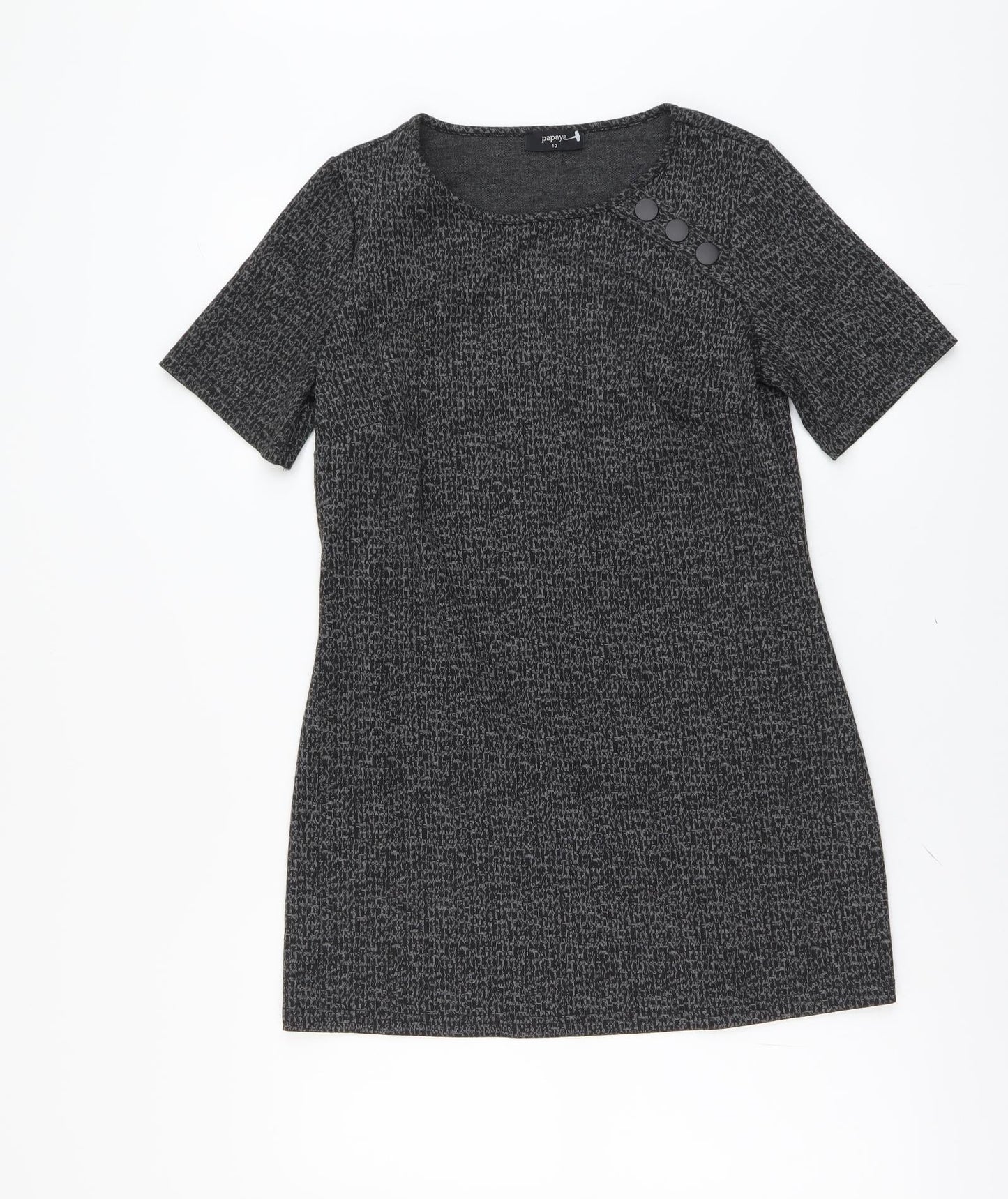 Papaya Womens Grey Polyester A-Line Size 10 Round Neck Pullover