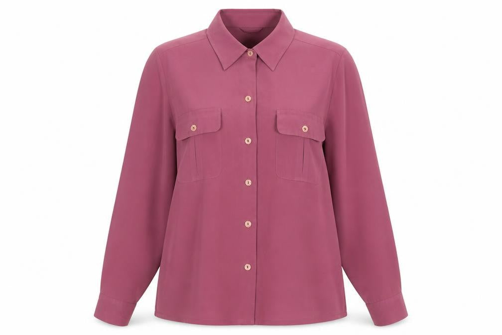 Berkertex Womens Purple Polyester Basic Button-Up Size 12 V-Neck