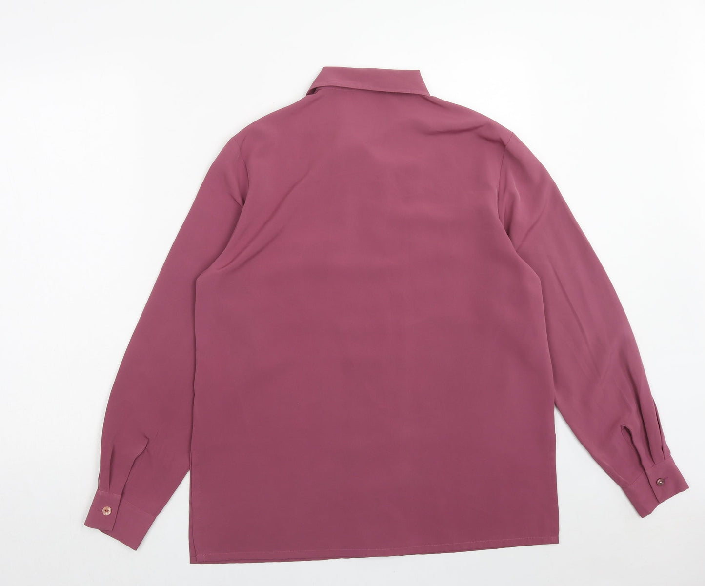 Berkertex Womens Purple Polyester Basic Button-Up Size 12 V-Neck