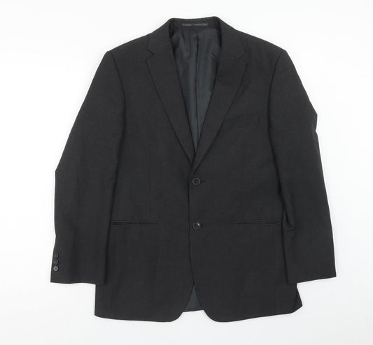 Karl Jackson Mens Grey Polyester Jacket Blazer Size 38 Regular