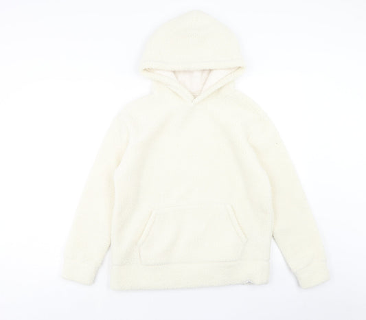 Gap Girls Ivory Polyester Pullover Hoodie Size 12 Years Pullover