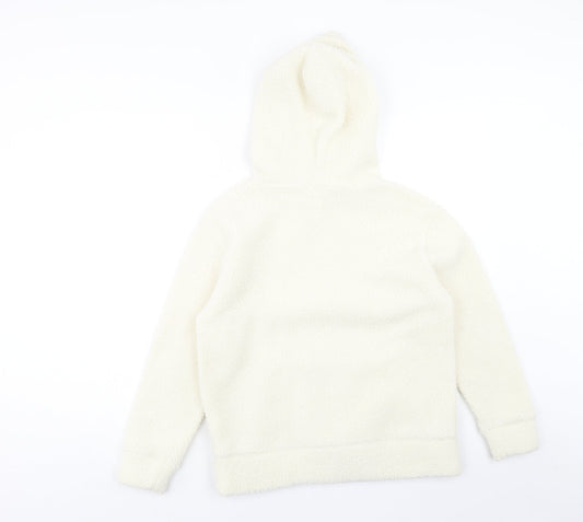 Gap Girls Ivory Polyester Pullover Hoodie Size 12 Years Pullover
