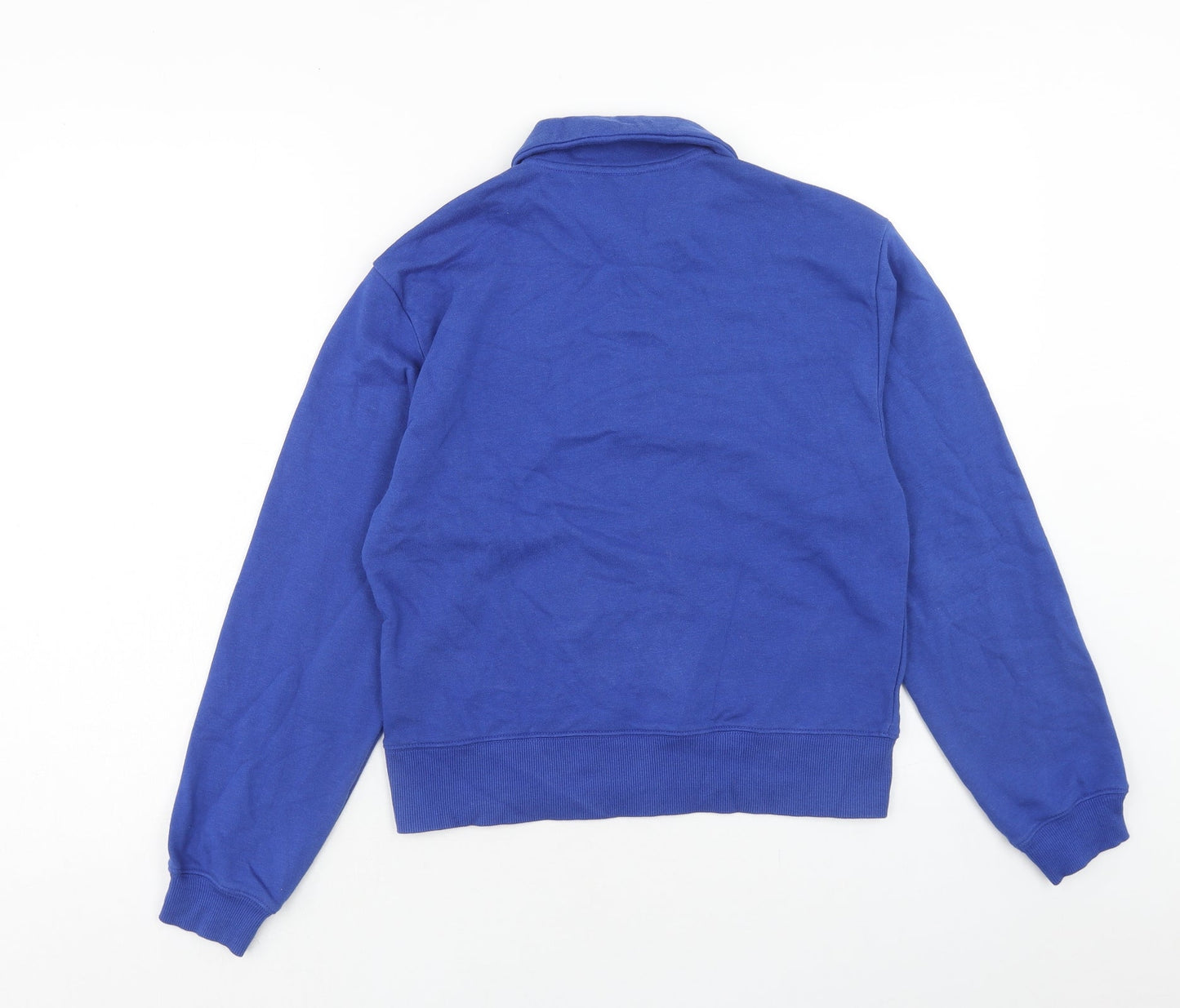 Monkl Womens Blue Cotton Pullover Sweatshirt Size 2XS Button