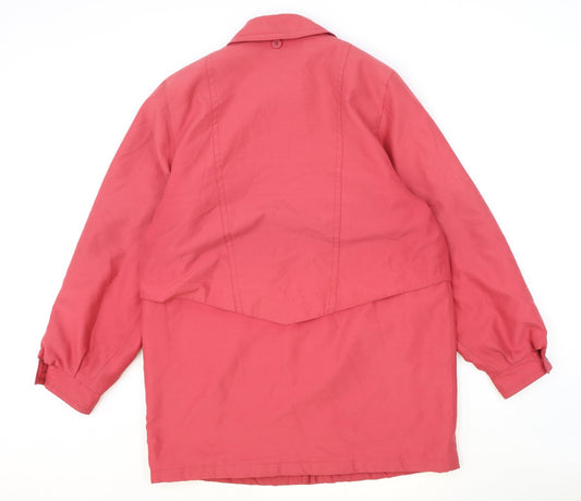 Telemac Womens Pink Overcoat Coat Size M Zip