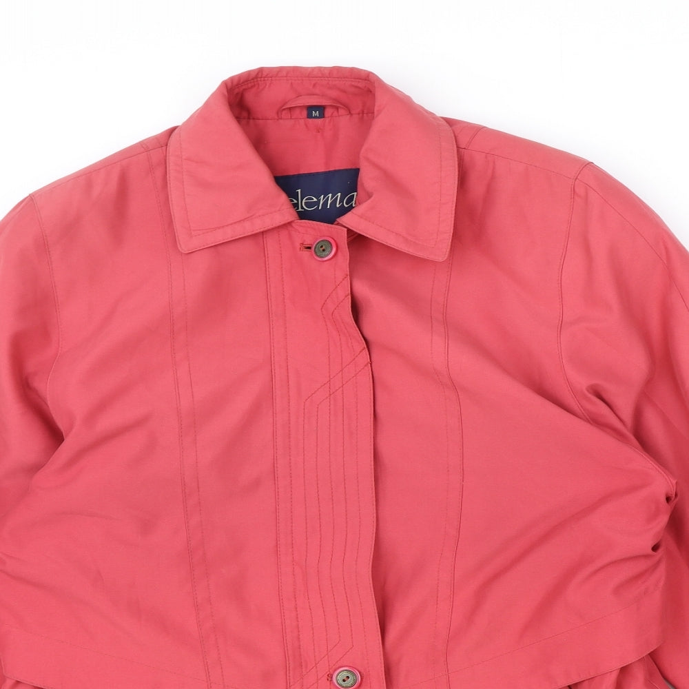 Telemac Womens Pink Overcoat Coat Size M Zip