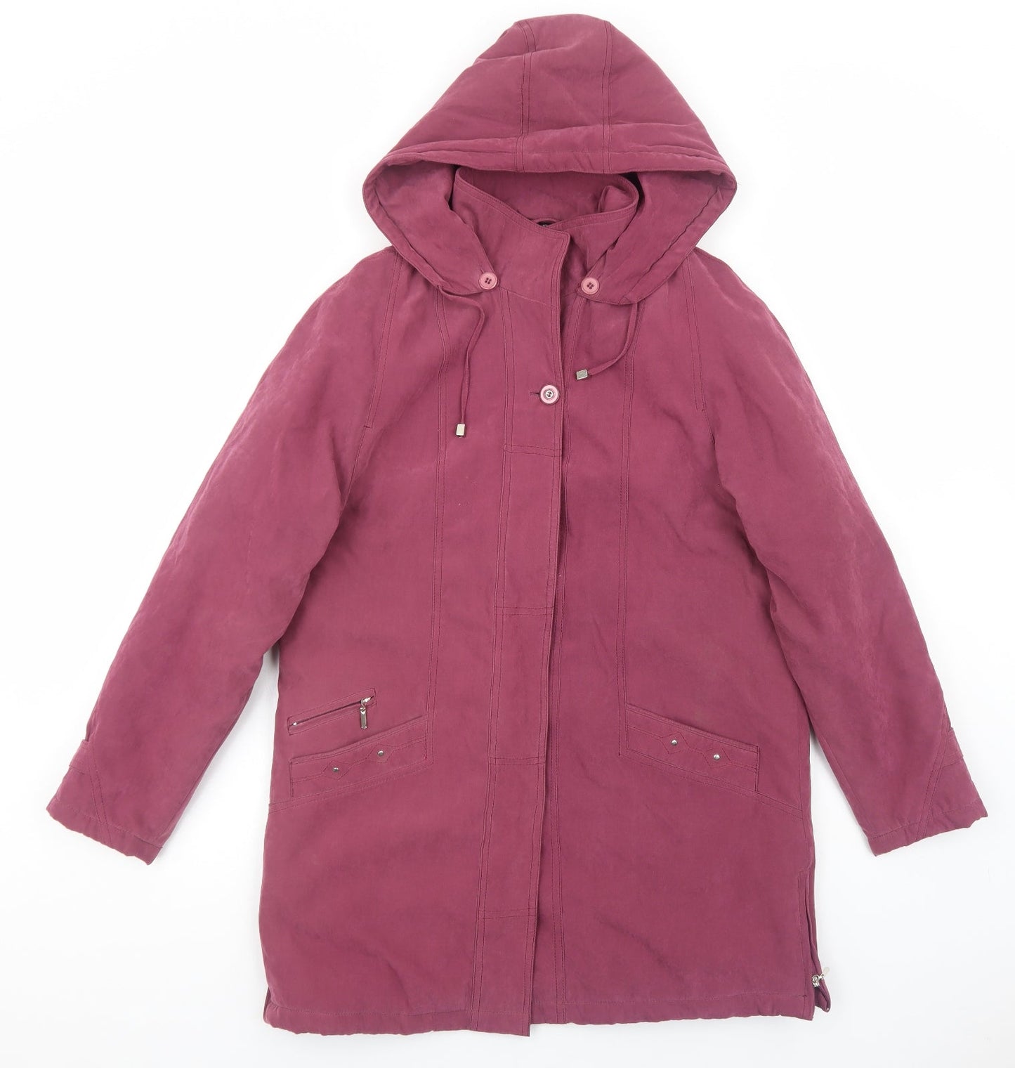 Eliza Gray Womens Purple Overcoat Coat Size 10 Zip