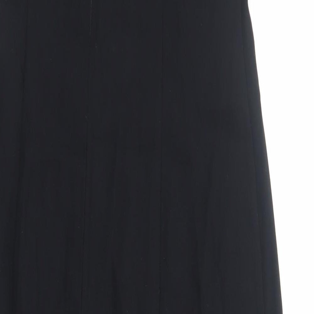 Classic Womens Black Polyester A-Line Size 12 Scoop Neck Zip