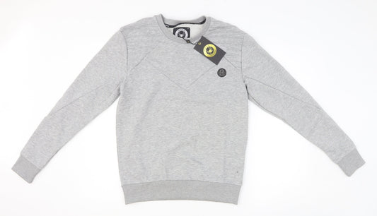 Intense Mens Grey Cotton Pullover Sweatshirt Size M