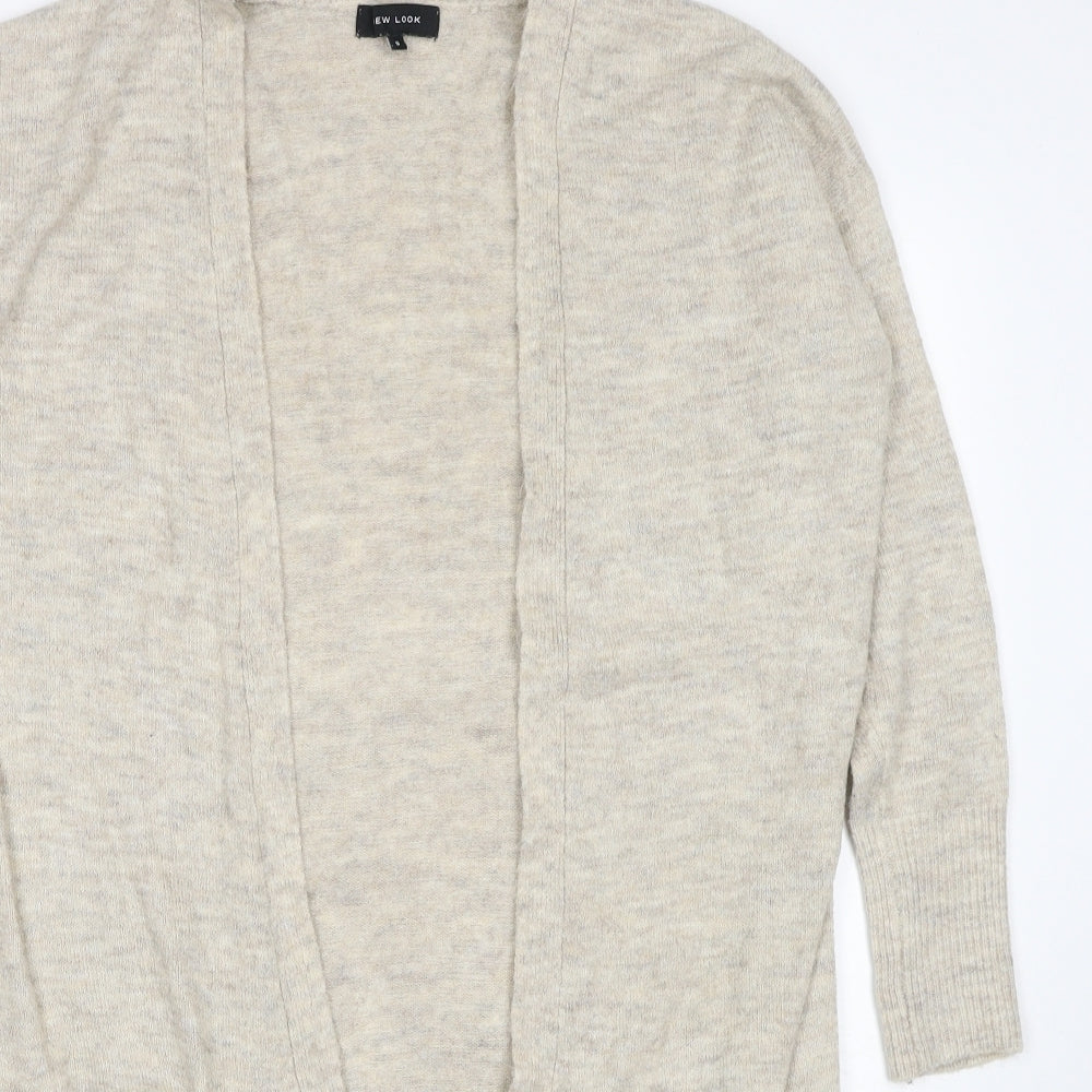 New Look Womens Beige V-Neck Acrylic Cardigan Jumper Size S
