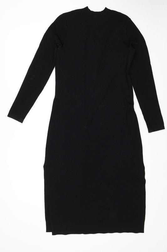 Jack Wills Womens Black Viscose A-Line Size 10 Round Neck Pullover