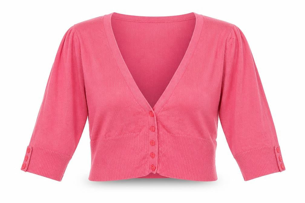Marks and Spencer Womens Pink V-Neck Cotton Cardigan Jumper Size 12