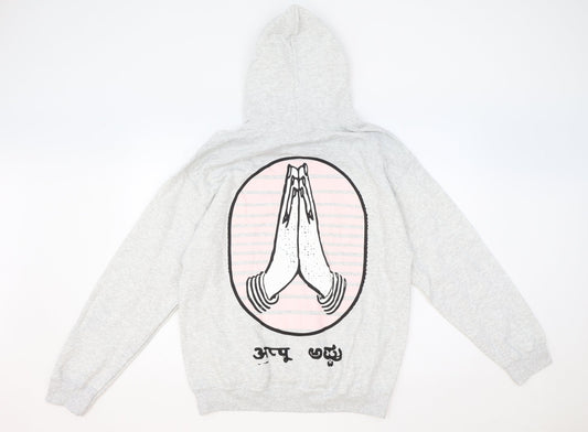 HNR LON Womens Grey Cotton Pullover Hoodie Size S Pullover