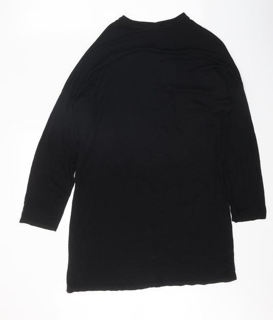 Boohoo Womens Black Polyester A-Line Size 10 Round Neck Pullover
