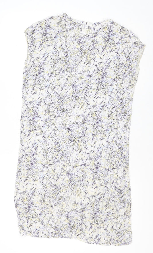 American Vintage Womens Ivory Floral Viscose A-Line Size S V-Neck Pullover