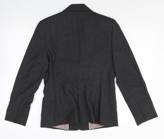 NEXT Womens Grey Polyester Jacket Blazer Size 10
