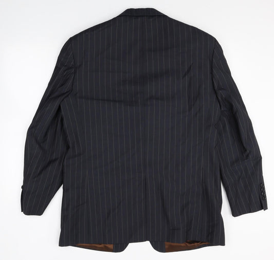 NEXT Mens Black Striped Wool Jacket Blazer Size 42 Regular