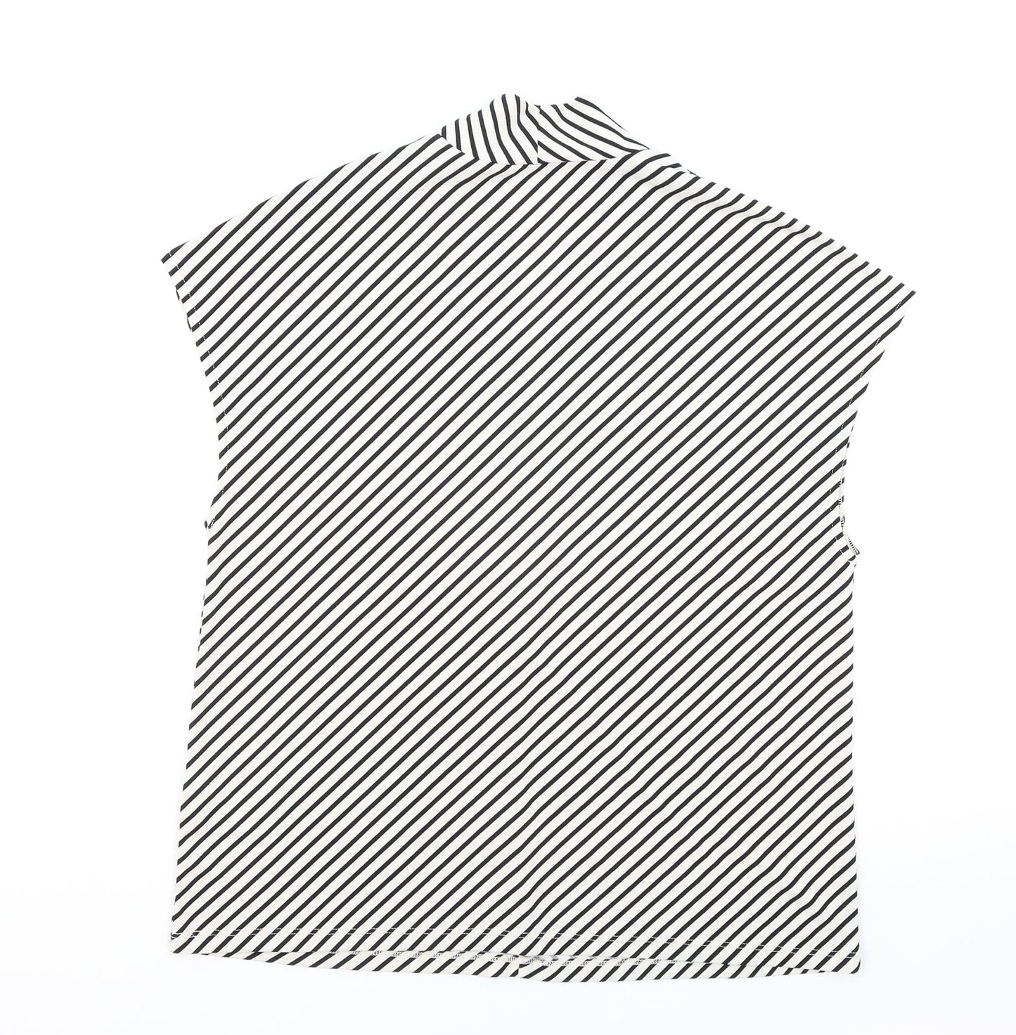 H&M Womens White Striped Polyester Kimono Blouse Size S V-Neck