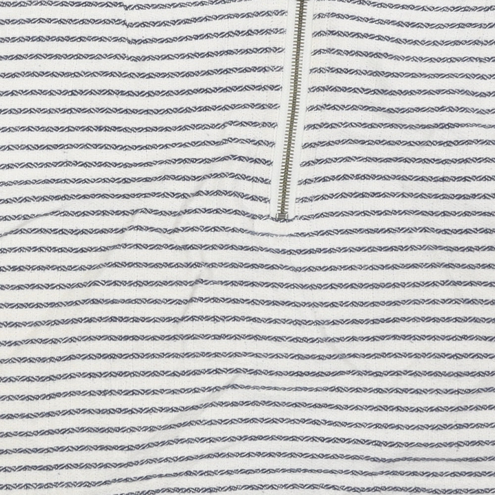 Gap Womens White Striped Cotton Bandage Skirt Size 6 Zip