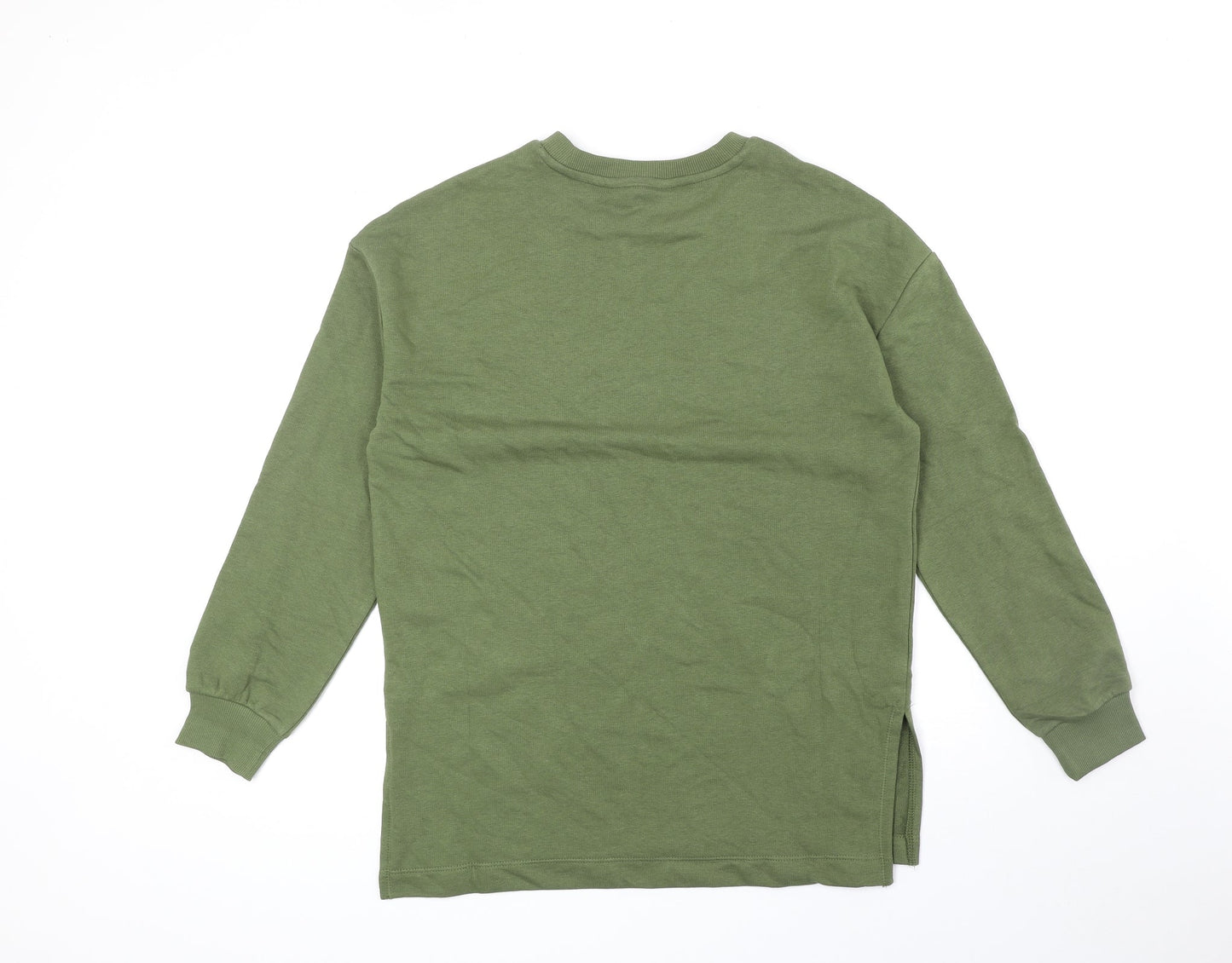 Marks and Spencer Womens Green Cotton Pullover Sweatshirt Size 8 Pullover