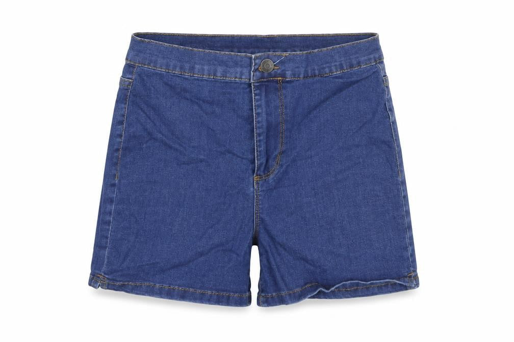 Denim & Co. Womens Blue Camel Mom Shorts Size 10 Regular Zip