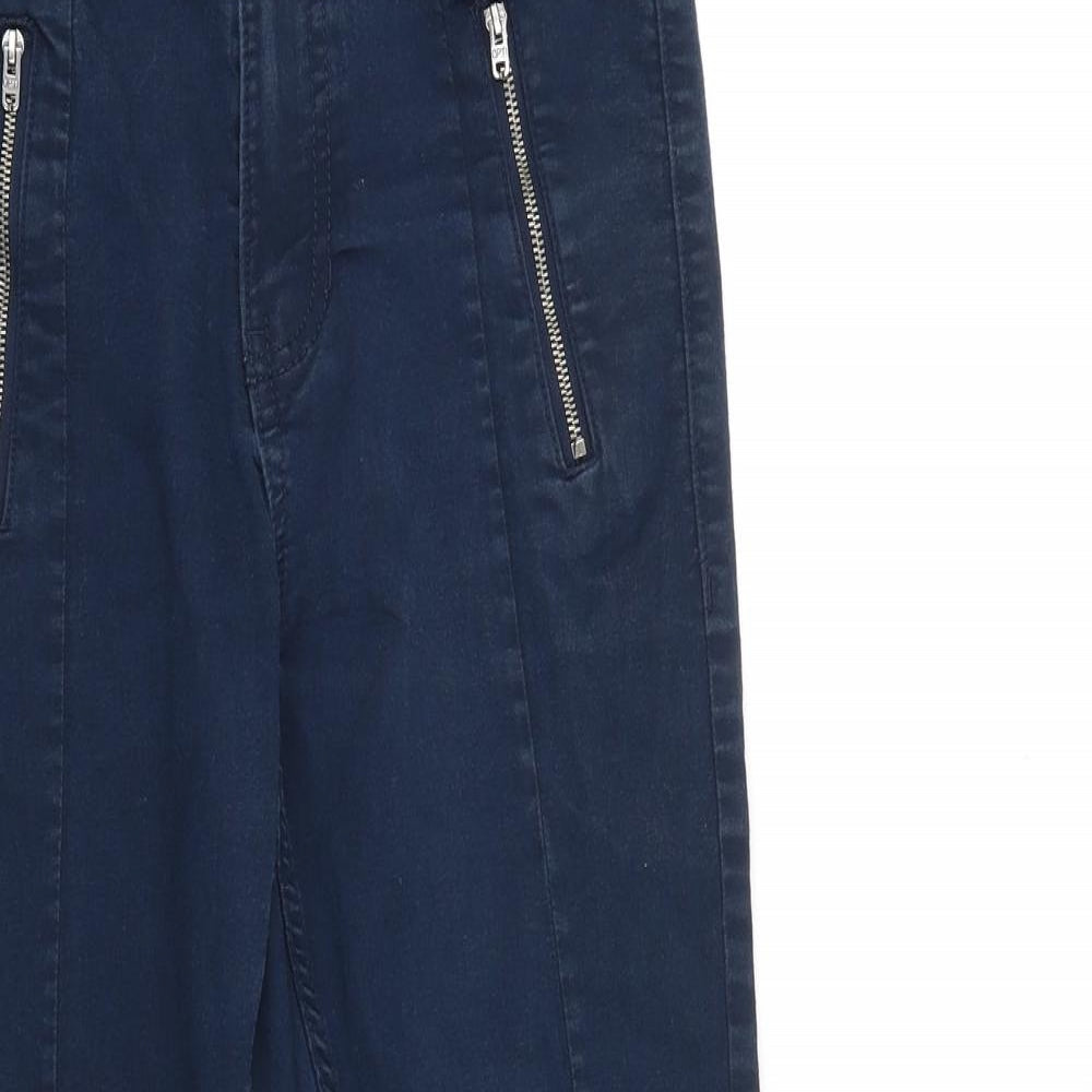 Marks and Spencer Womens Blue Cotton Skinny Jeans Size 8 L25 in Slim Zip