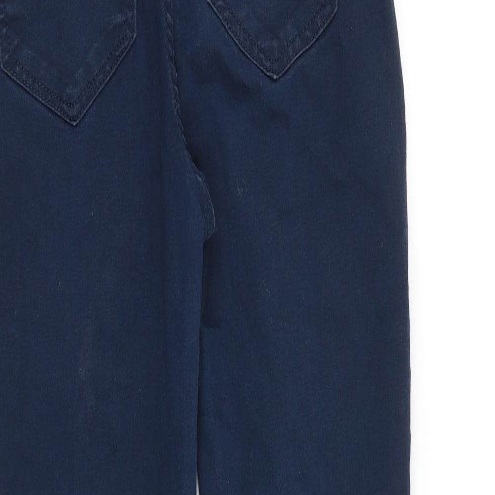 Marks and Spencer Womens Blue Cotton Skinny Jeans Size 8 L25 in Slim Zip