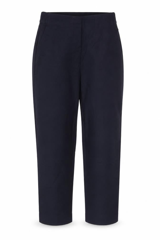 marks and Womens Blue Cotton Trousers Size 8 Regular Zip
