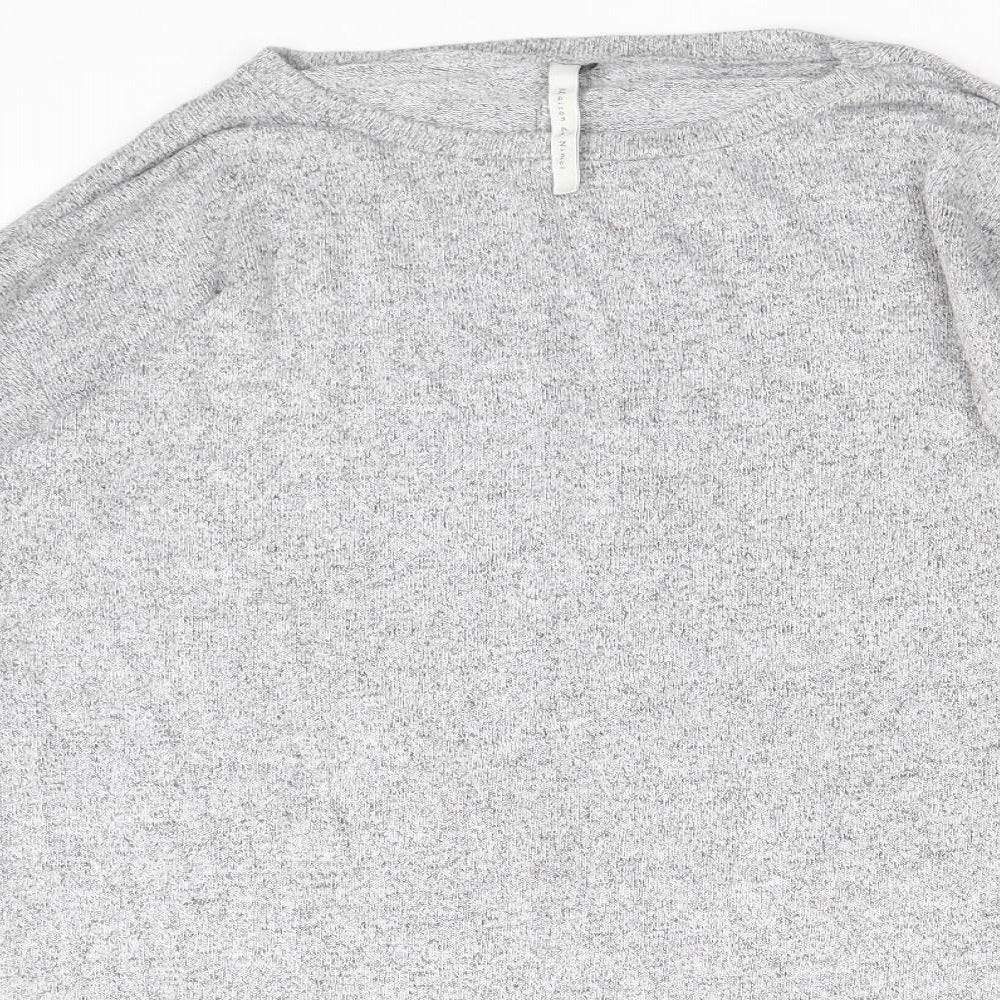 Maison De Nimes Womens Grey Boat Neck Polyester Pullover Jumper Size 14 - Chiffon Hem
